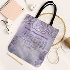 Epilepsy Awareness Alphabet Tote Bag Purple Ribbon Butterfly Cute Style