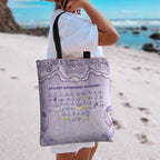 Epilepsy Awareness Alphabet Tote Bag Purple Ribbon Butterfly Cute Style