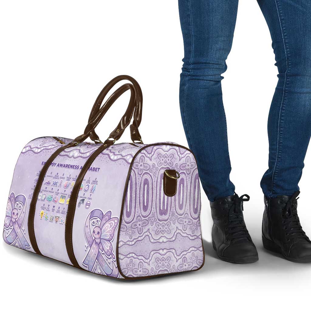 Epilepsy Awareness Alphabet Travel Bag Purple Ribbon Butterfly Cute Style