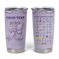 Personalised Epilepsy Awareness Alphabet Tumbler Cup Purple Ribbon Butterfly Cute Style