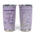 Personalised Epilepsy Awareness Alphabet Tumbler Cup Purple Ribbon Butterfly Cute Style