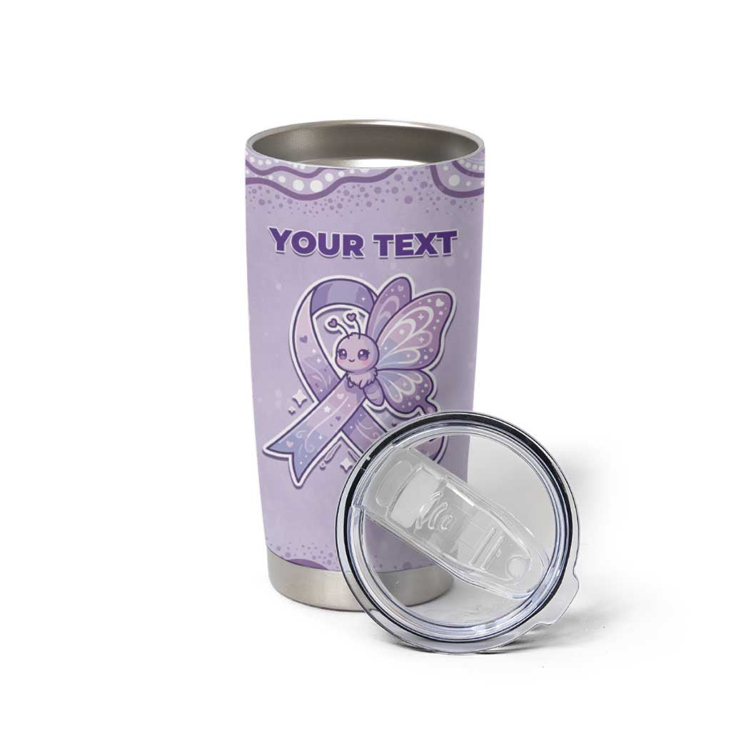 Personalised Epilepsy Awareness Alphabet Tumbler Cup Purple Ribbon Butterfly Cute Style