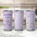 Personalised Epilepsy Awareness Alphabet Tumbler Cup Purple Ribbon Butterfly Cute Style
