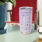 Personalised Epilepsy Awareness Alphabet Tumbler Cup Purple Ribbon Butterfly Cute Style