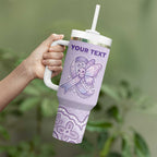 Personalised Epilepsy Awareness Alphabet Tumbler With Handle Purple Ribbon Butterfly Cute Style