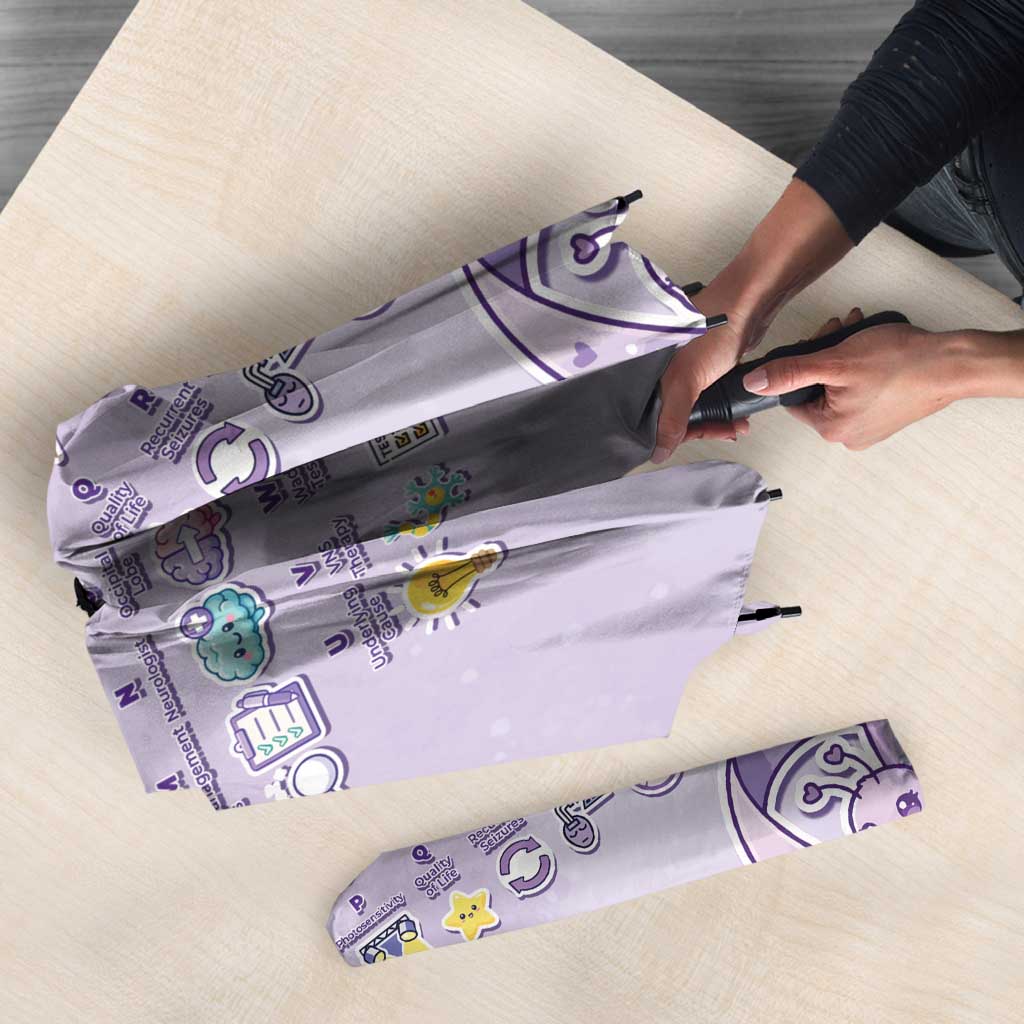 Epilepsy Awareness Alphabet Umbrella Purple Ribbon Butterfly Cute Style