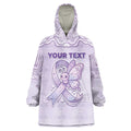Personalised Epilepsy Awareness Alphabet Wearable Blanket Hoodie Purple Ribbon Butterfly Cute Style