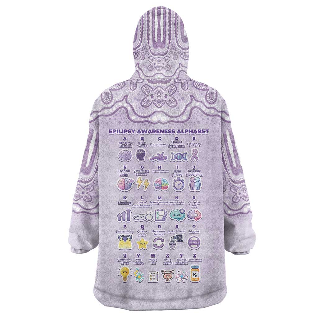 Personalised Epilepsy Awareness Alphabet Wearable Blanket Hoodie Purple Ribbon Butterfly Cute Style