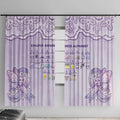 Epilepsy Awareness Alphabet Window Curtain Purple Ribbon Butterfly Cute Style