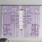Epilepsy Awareness Alphabet Window Curtain Purple Ribbon Butterfly Cute Style