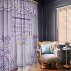 Epilepsy Awareness Alphabet Window Curtain Purple Ribbon Butterfly Cute Style