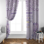 Epilepsy Awareness Alphabet Window Curtain Purple Ribbon Butterfly Cute Style