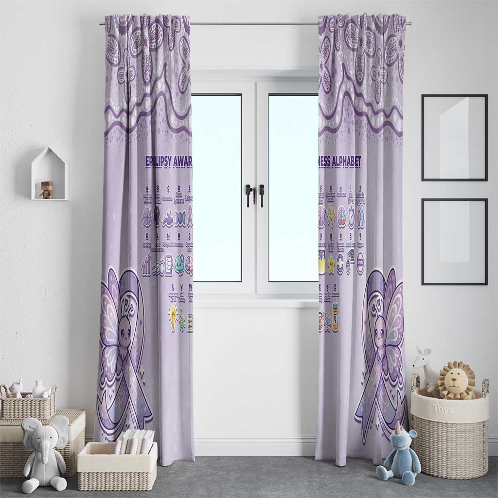 Epilepsy Awareness Alphabet Window Curtain Purple Ribbon Butterfly Cute Style