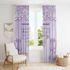 Epilepsy Awareness Alphabet Window Curtain Purple Ribbon Butterfly Cute Style