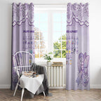 Epilepsy Awareness Alphabet Window Curtain Purple Ribbon Butterfly Cute Style