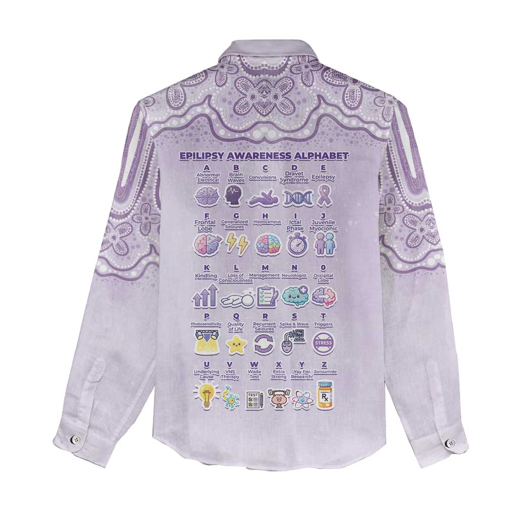 Personalised Epilepsy Awareness Alphabet Women Casual Shirt Purple Ribbon Butterfly Cute Style