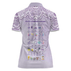 Personalised Epilepsy Awareness Alphabet Women Polo Shirt Purple Ribbon Butterfly Cute Style