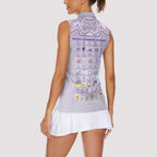 Personalised Epilepsy Awareness Alphabet Women Sleeveless Polo Shirt Purple Ribbon Butterfly Cute Style