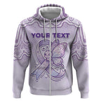 Personalised Epilepsy Awareness Alphabet Zip Hoodie Purple Ribbon Butterfly Cute Style