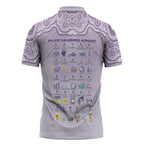 Personalised Epilepsy Awareness Alphabet Zipper Polo Shirt Purple Ribbon Butterfly Cute Style