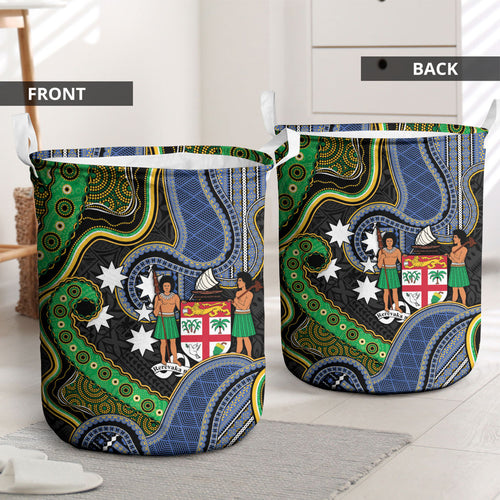 South Sea Islanders And Fiji Laundry Basket Fijian Coat Of Arms And Southern Cross