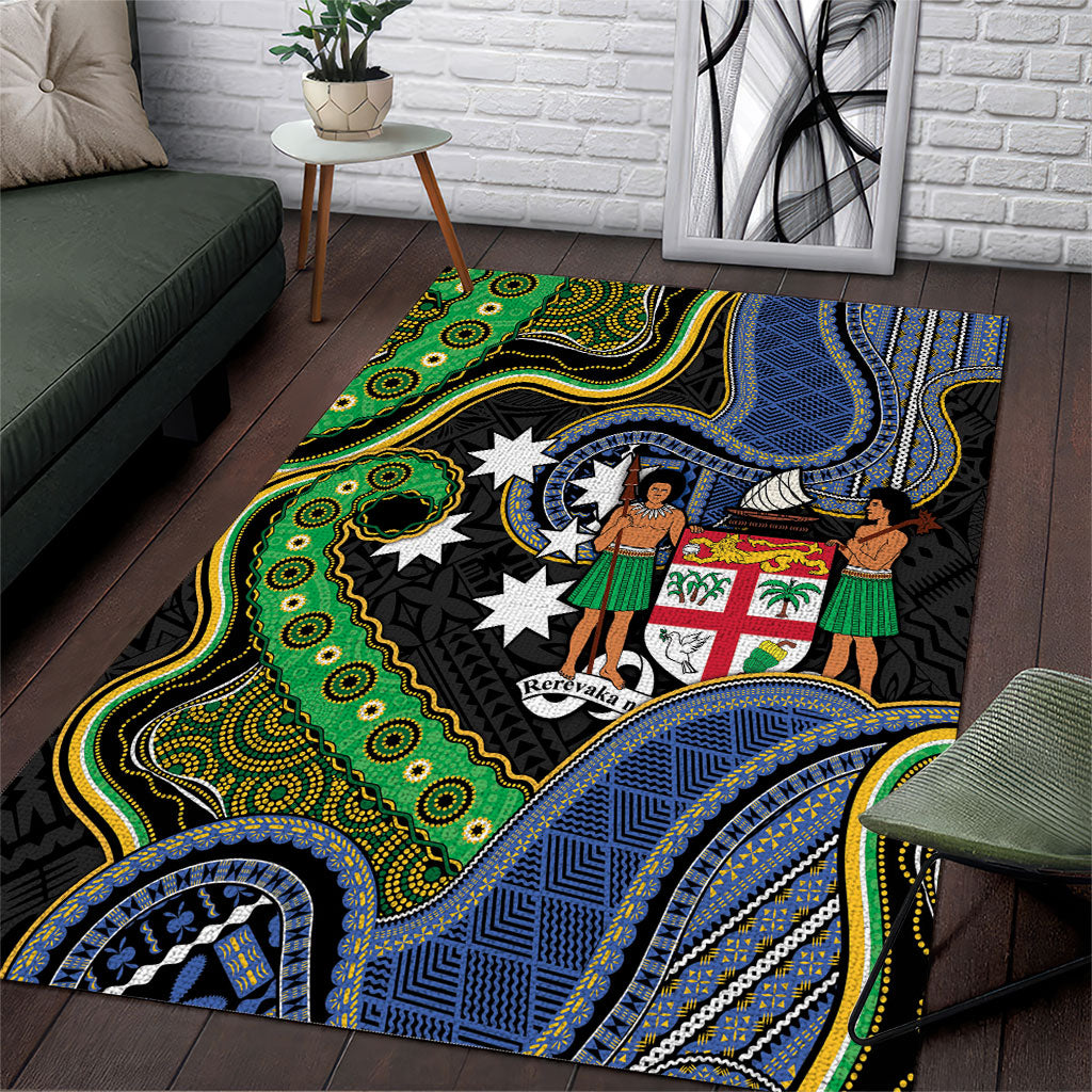 South Sea Islanders And Fiji Area Rug Fijian Coat Of Arms And Southern Cross