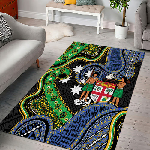 South Sea Islanders And Fiji Area Rug Fijian Coat Of Arms And Southern Cross
