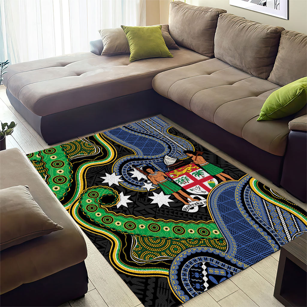 South Sea Islanders And Fiji Area Rug Fijian Coat Of Arms And Southern Cross