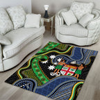 South Sea Islanders And Fiji Area Rug Fijian Coat Of Arms And Southern Cross