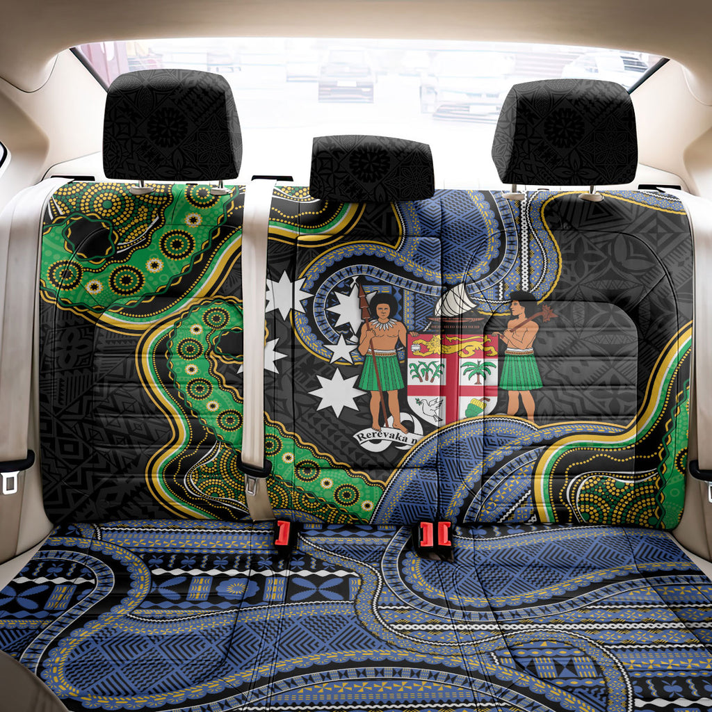 South Sea Islanders And Fiji Back Car Seat Cover Fijian Coat Of Arms And Southern Cross