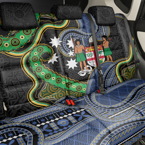 South Sea Islanders And Fiji Back Car Seat Cover Fijian Coat Of Arms And Southern Cross