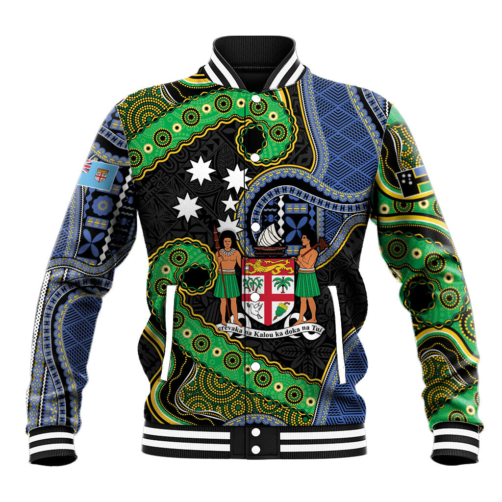 South Sea Islanders And Fiji Baseball Jacket Fijian Coat Of Arms And Southern Cross