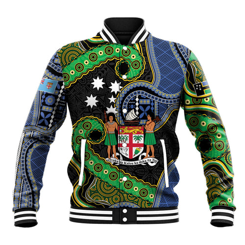 South Sea Islanders And Fiji Baseball Jacket Fijian Coat Of Arms And Southern Cross