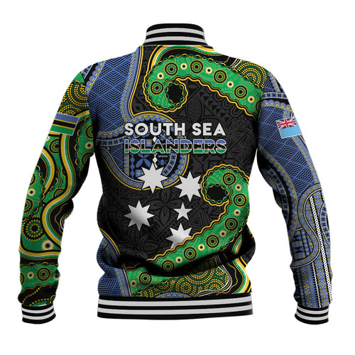 South Sea Islanders And Fiji Baseball Jacket Fijian Coat Of Arms And Southern Cross