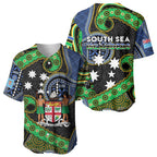 South Sea Islanders And Fiji Baseball Jersey Fijian Coat Of Arms And Southern Cross