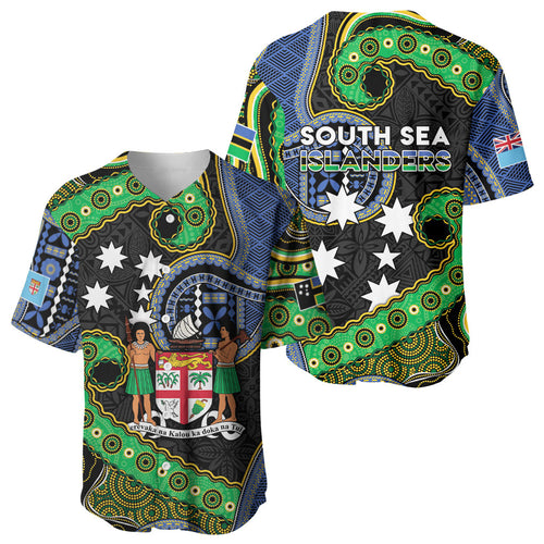 South Sea Islanders And Fiji Baseball Jersey Fijian Coat Of Arms And Southern Cross