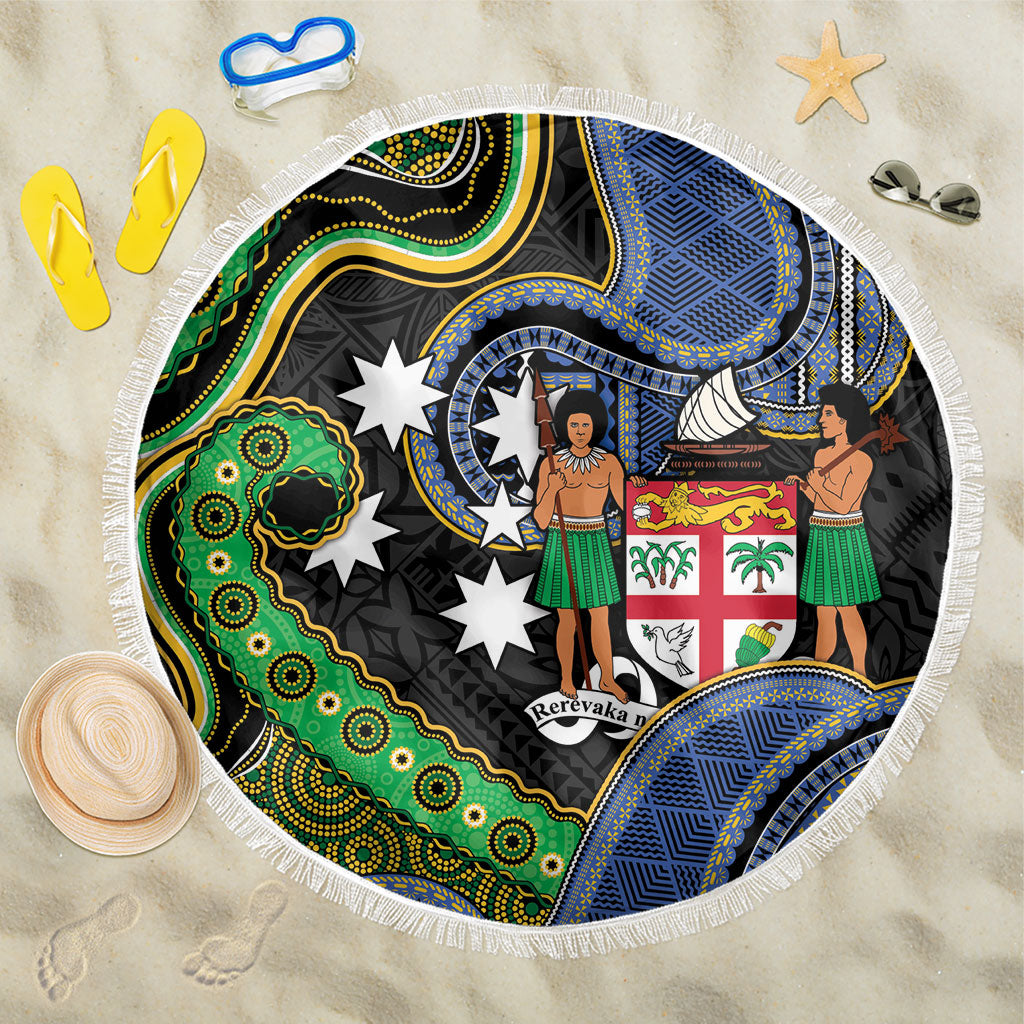 South Sea Islanders And Fiji Beach Blanket Fijian Coat Of Arms And Southern Cross
