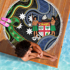 South Sea Islanders And Fiji Beach Blanket Fijian Coat Of Arms And Southern Cross