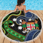 South Sea Islanders And Fiji Beach Blanket Fijian Coat Of Arms And Southern Cross