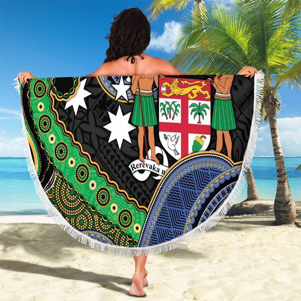 South Sea Islanders And Fiji Beach Blanket Fijian Coat Of Arms And Southern Cross