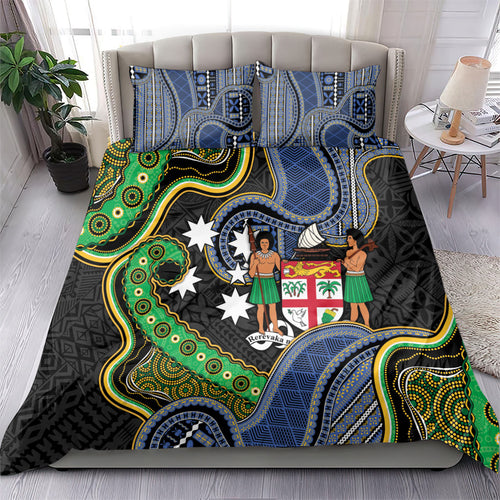 South Sea Islanders And Fiji Bedding Set Fijian Coat Of Arms And Southern Cross