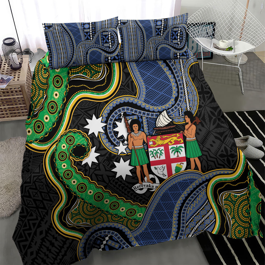South Sea Islanders And Fiji Bedding Set Fijian Coat Of Arms And Southern Cross