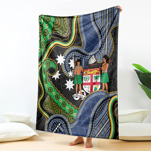 South Sea Islanders And Fiji Blanket Fijian Coat Of Arms And Southern Cross