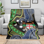 South Sea Islanders And Fiji Blanket Fijian Coat Of Arms And Southern Cross