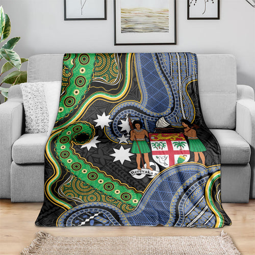 South Sea Islanders And Fiji Blanket Fijian Coat Of Arms And Southern Cross