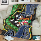 South Sea Islanders And Fiji Blanket Fijian Coat Of Arms And Southern Cross