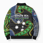 South Sea Islanders And Fiji Bomber Puffer Jacket Fijian Coat Of Arms And Southern Cross