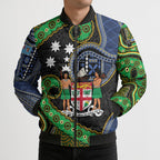 South Sea Islanders And Fiji Bomber Puffer Jacket Fijian Coat Of Arms And Southern Cross