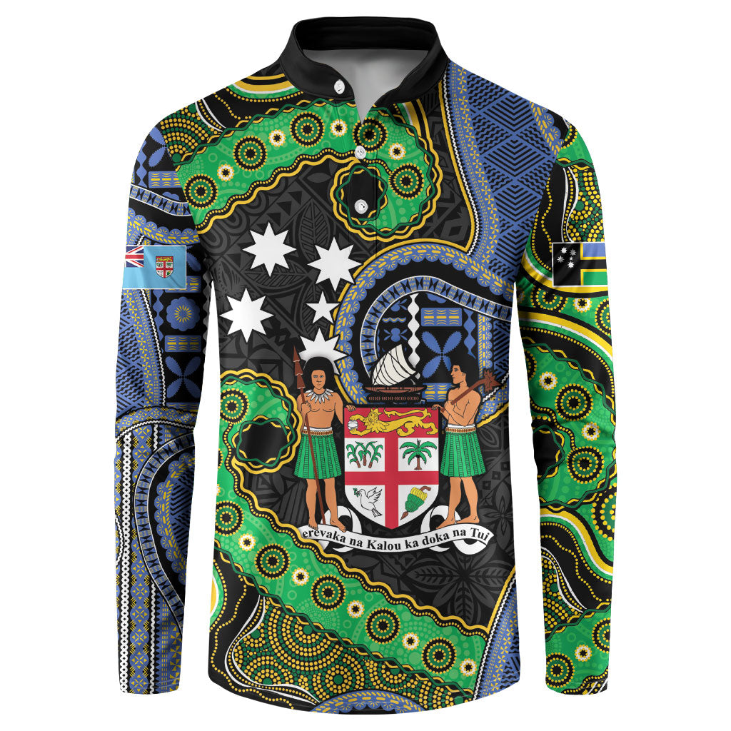 South Sea Islanders And Fiji Button Sweatshirt Fijian Coat Of Arms And Southern Cross