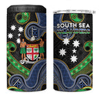 South Sea Islanders And Fiji 4 in 1 Can Cooler Tumbler Fijian Coat Of Arms And Southern Cross
